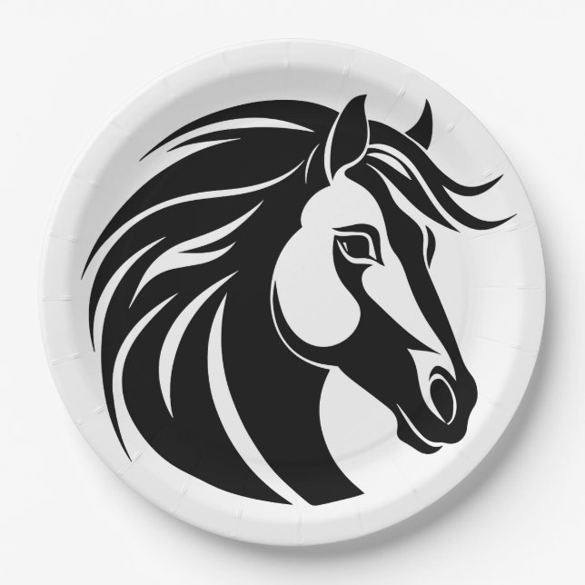 Assiettes En Carton Cheval Love Equestrian (Devant)
