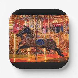 Assiettes En Carton Cheval noir