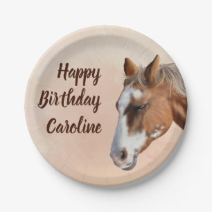 Assiettes En Carton Cheval Palomino d'anniversaire 