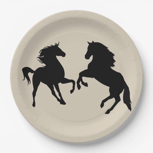 Assiettes En Carton Chevaux (Devant)