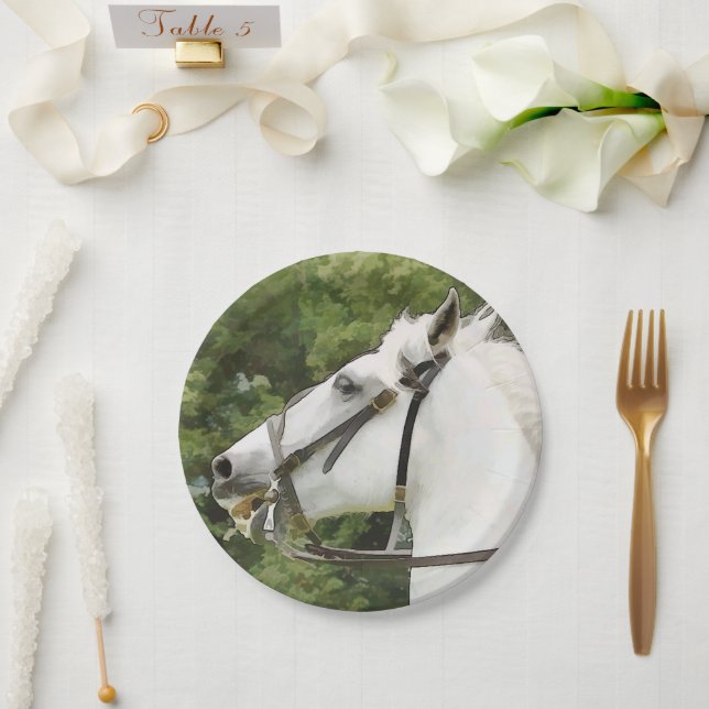 ASSIETTES EN CARTON CHEVAUX (Mariage)