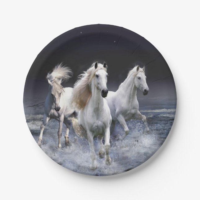 Assiettes En Carton Chevaux à lancer l'oreiller (Devant)