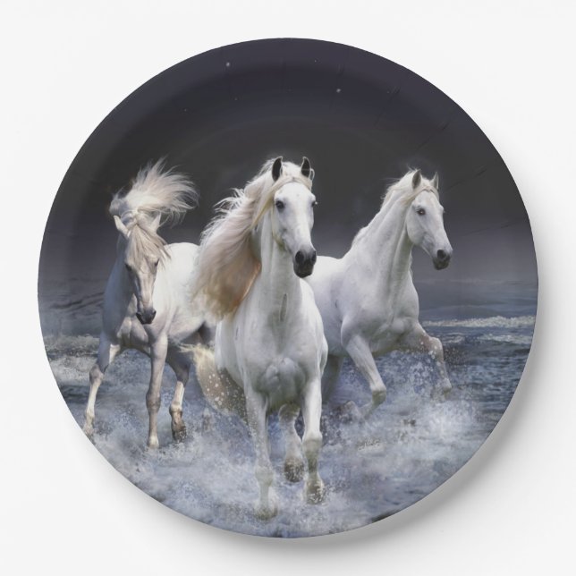 Assiettes En Carton Chevaux à lancer l'oreiller (Devant)