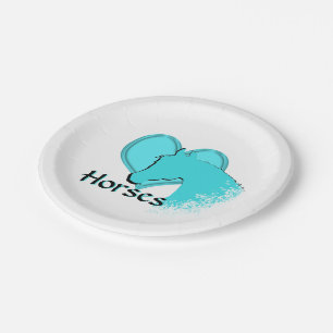 Assiettes En Carton Chevaux cardiaques III (aqua)