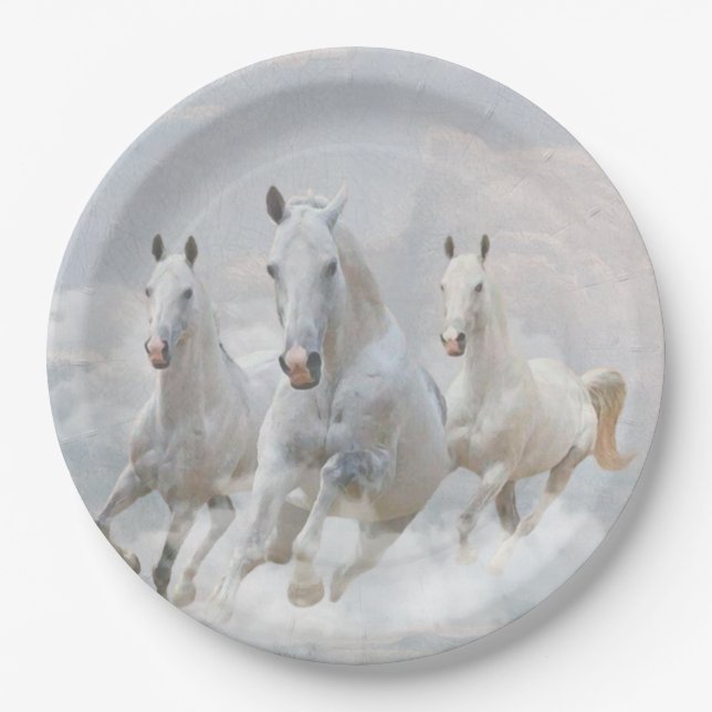 Assiettes En Carton Chevaux dans les nuages (Devant)