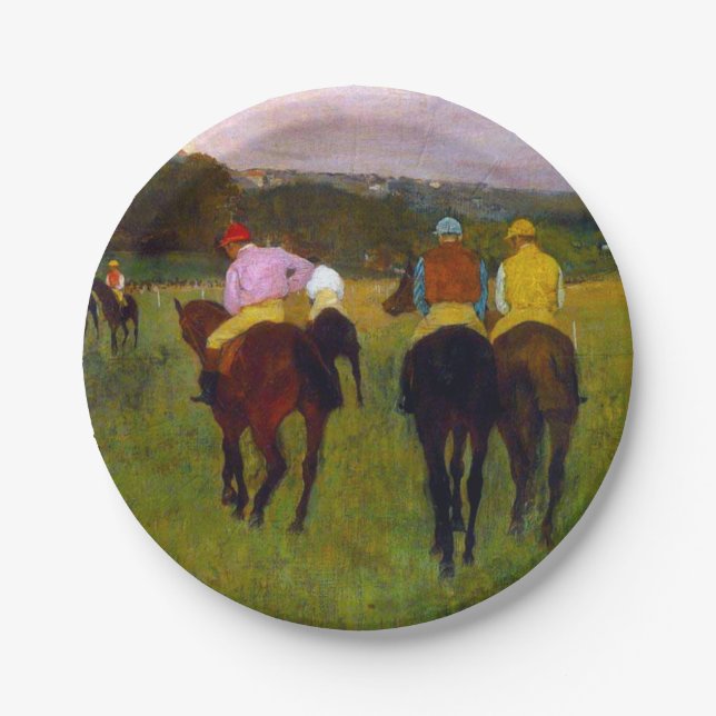 Assiettes En Carton Chevaux de course Edgar Degas à Longchamp (Devant)