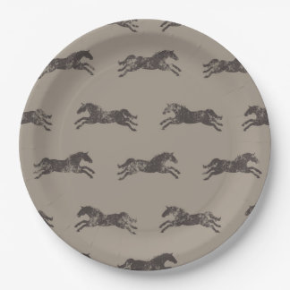 Assiettes En Carton Chevaux équestres classiques Masculine noir et bro