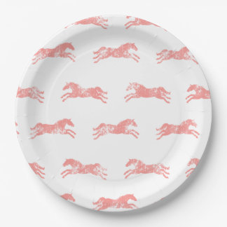 Assiettes En Carton Chevaux équestres classiques roses