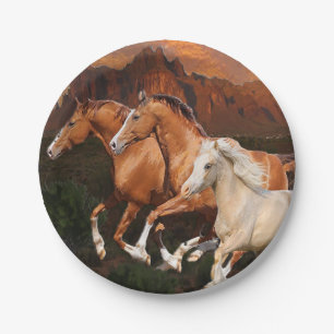 Assiettes En Carton Chevaux sauvages d'Arizona