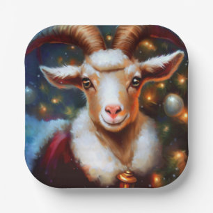 Assiettes En Carton Chèvre de Noël 4