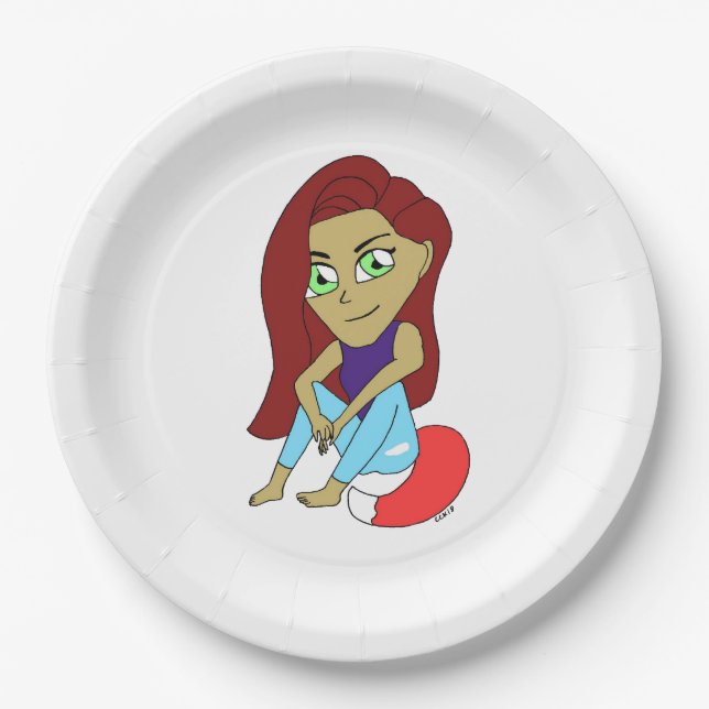 Assiettes En Carton chibi foxy fille (Devant)