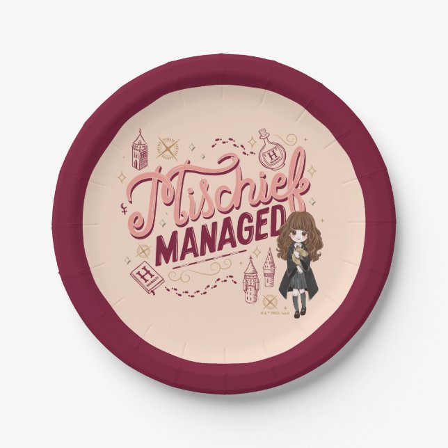 Assiettes En Carton Chibi Hermione "Le mal géré" (Devant)
