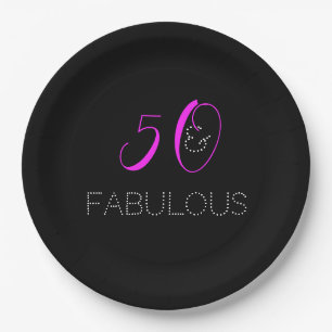 Assiettes En Carton Chic 50 et fabuleuse Hot Pink Black Birthday Party
