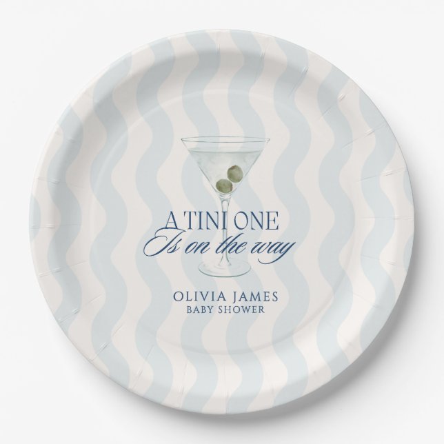 Assiettes En Carton Chic a tini one boy baby shower (Devant)