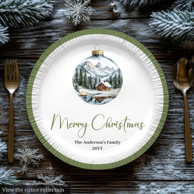 Assiettes En Carton Chic Bohemian Winter Scene Rustic Christmas Plates (Chic Bohemian Winter Scene Rustic Christmas Plates)