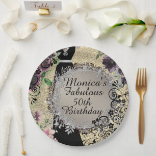 Assiettes En Carton Chic Elegant Fabulous 50e anniversaire