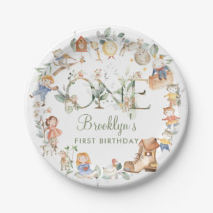 Assiettes En Carton Chic Green Nursery Rhyme 1er Anniversaire Neutre