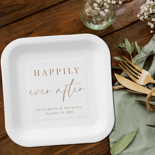 Assiettes En Carton Chic Heureusement Jamais Après Le Mariage De Scrip (Créateur téléchargé)