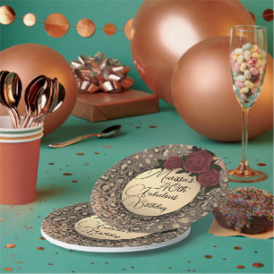 Assiettes En Carton Chic Leopard Rose Fabuleux 40e Anniversaire Papier