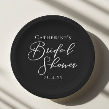 Chic Mariage Fête Personnalisée Noir Blanc