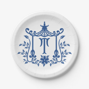 Assiettes En Carton Chic Pagode Monogramme T Plaque papier