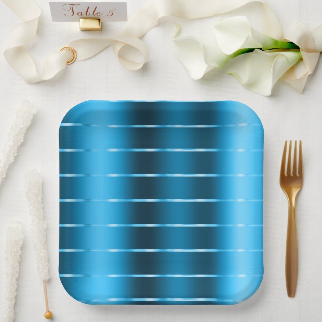 Assiettes En Carton Chic Royal Blue Ribbon Fête des mariées (Mariage)