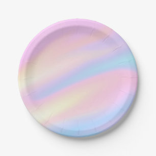 Assiettes En Carton Chic Unique pastel Rose Bleu abstrait vagues
