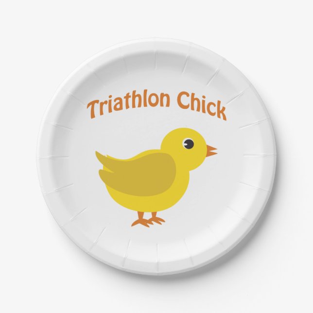 Assiettes En Carton Chick Triathlon mignon (Devant)