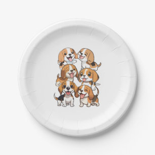 Assiettes En Carton chien beagle joyeux