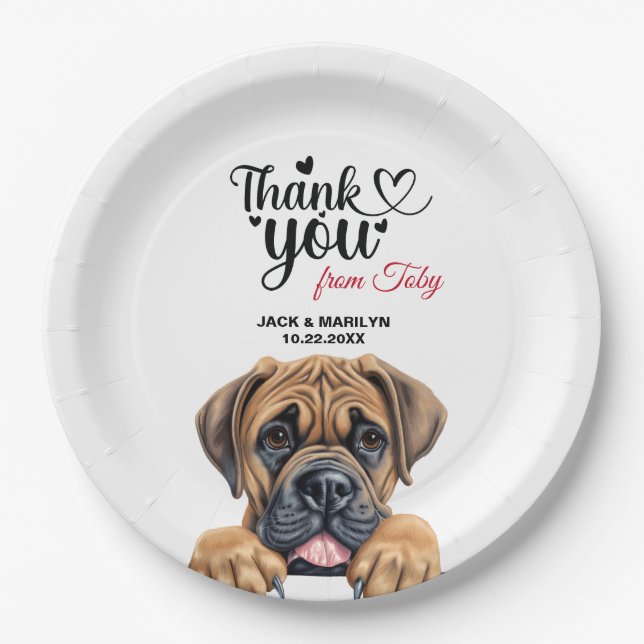 Assiettes En Carton Chien Boerboel (Devant)