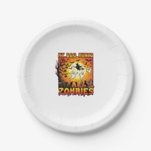 Assiettes En Carton Chien Chasse Les Zombies Halloween Fantômes Sorciè