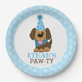 Assiettes En Carton Chien Chien Chien Brown Paw-ty N'importe quel âge