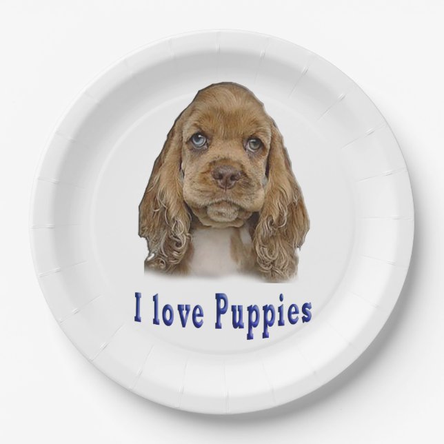 Assiettes En Carton Chien chiot (Devant)