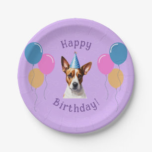 Assiettes En Carton Chien chiot pourpre Anniversaire Paw ty