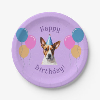 Assiettes En Carton Chien chiot pourpre Anniversaire Paw ty