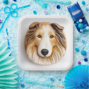 Assiettes En Carton Chien Colley Rough Inspiré 3D