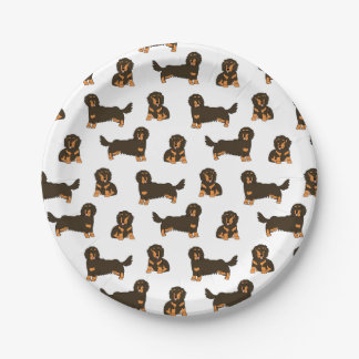 Assiettes En Carton Chien Dachshund aux cheveux longs