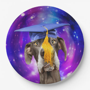 Assiettes En Carton Chien de fin d'études drôle portant un Casquette