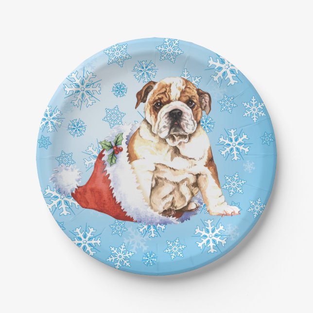Assiettes En Carton Chien de Noël (Devant)