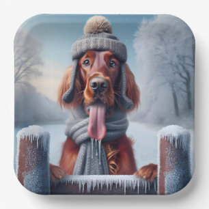 Assiettes En Carton Chien d'hiver irlandais Setter