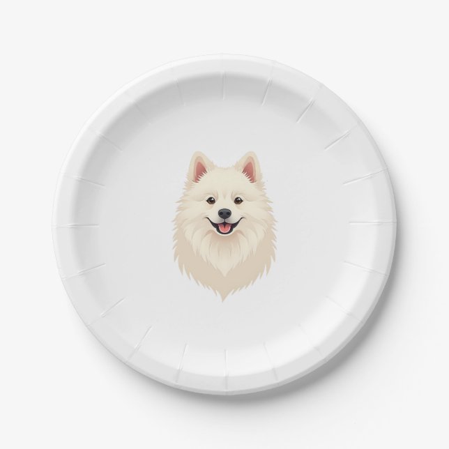 Assiettes En Carton Chien Esquimau Américain (Devant)