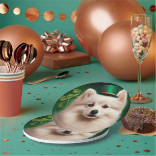 Assiettes En Carton Chien esquimau américain en tenue de la Saint-Patr