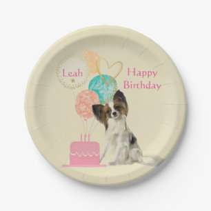 Assiettes En Carton Chien et ballons Plaque papier d'anniversaire pour
