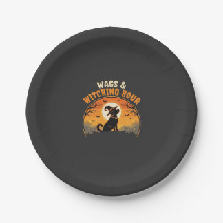 Assiettes En Carton Chien Halloween Clair de lune