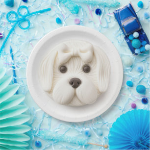 Assiettes En Carton Chien maltais 3D inspiré