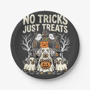 Assiettes En Carton Chien Mignon Halloween Pas de Farces Rien que des 