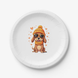 Assiettes En Carton Chien Saucisse Coeur Doxie Fille Saint-Valentin Fe