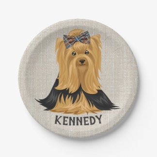 Assiettes En Carton Chien Yorkshire Terrier du chiot | de Yorkie