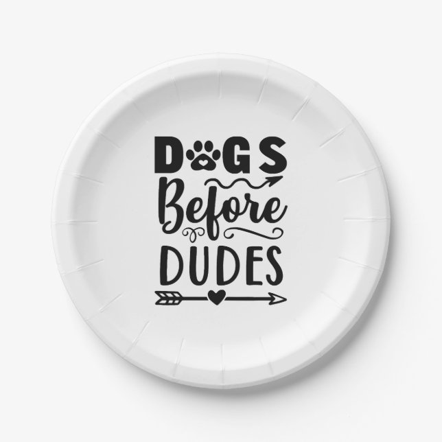 Assiettes En Carton Chiens avant les mecs (Devant)