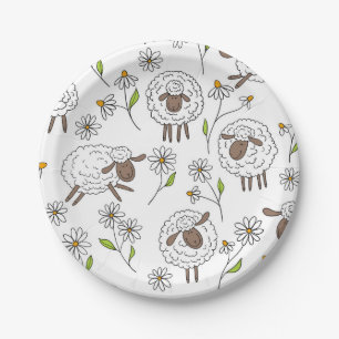 Assiettes En Carton Chiens de comptage sur blanc